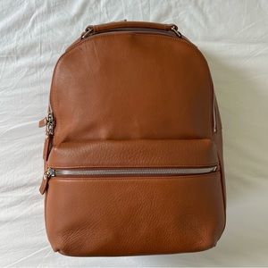 New Brown Leather Shinola Runwell Backpack, Never Used